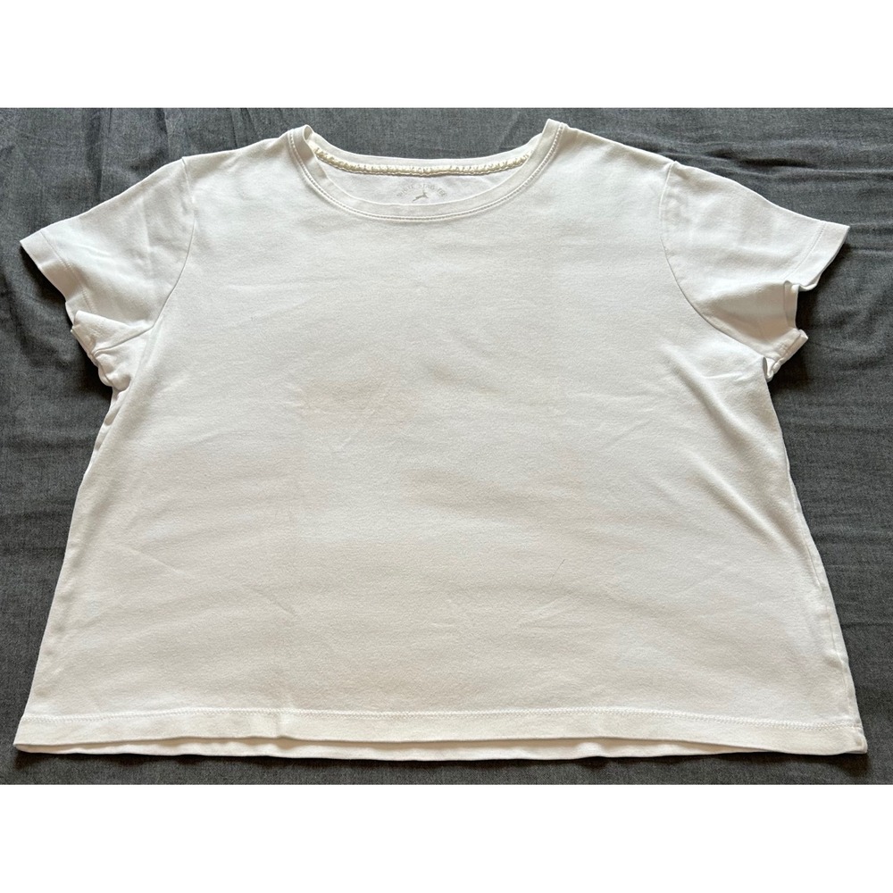White Stag Women XL White Short Sleeve Crew Neck 100% Cotton T-Shirt